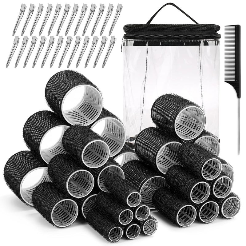 Audab 56 Pcs Hair Rollers Set for Blowout Look Long Hair, 30Pcs Rollers Hair Curlers in 5 Sizes with 24 Pcs Clips and Storage Bag for Long Medium Short Hair Volume - Image 1